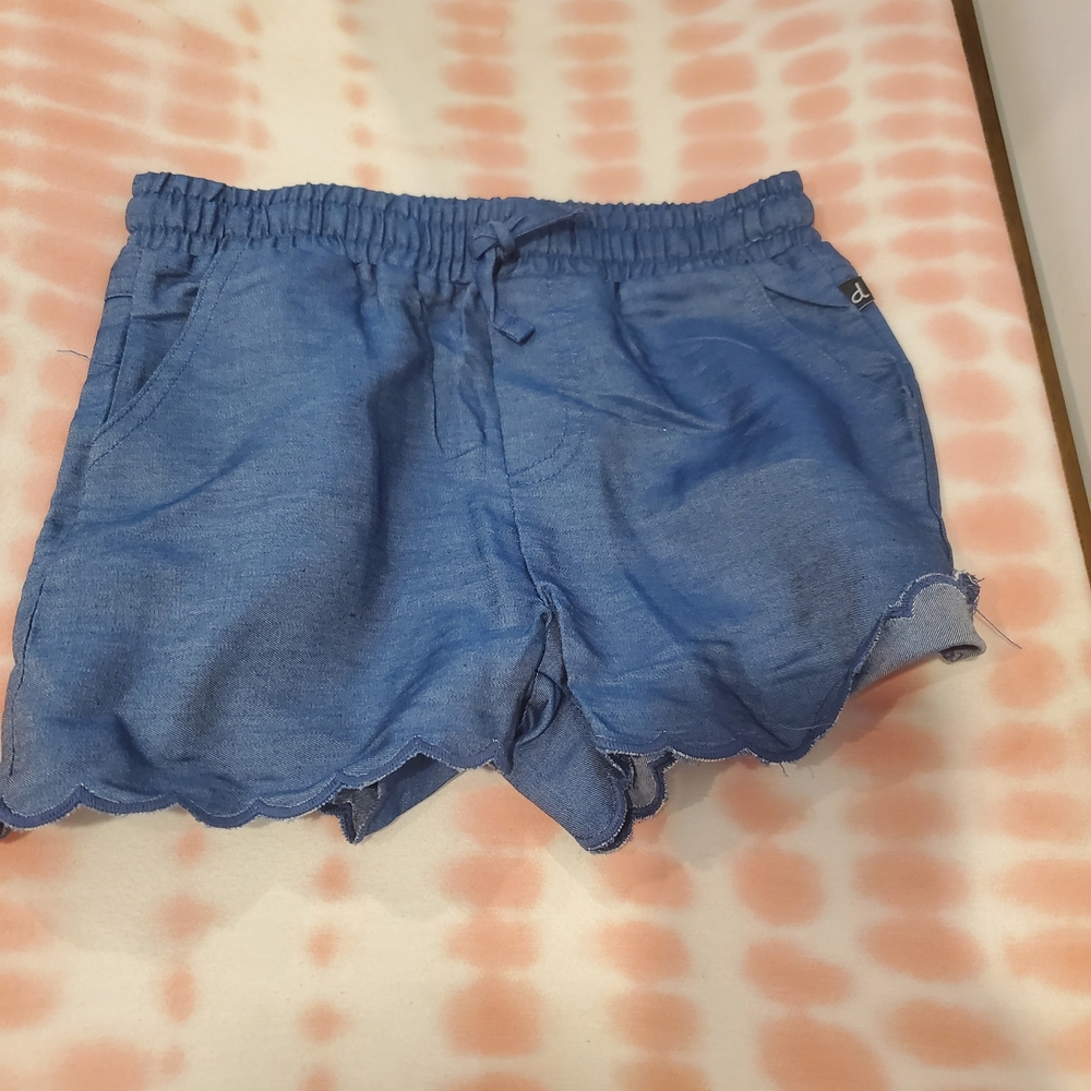deux par deux 6 Years Blue Scallop Hem Girls' Shorts